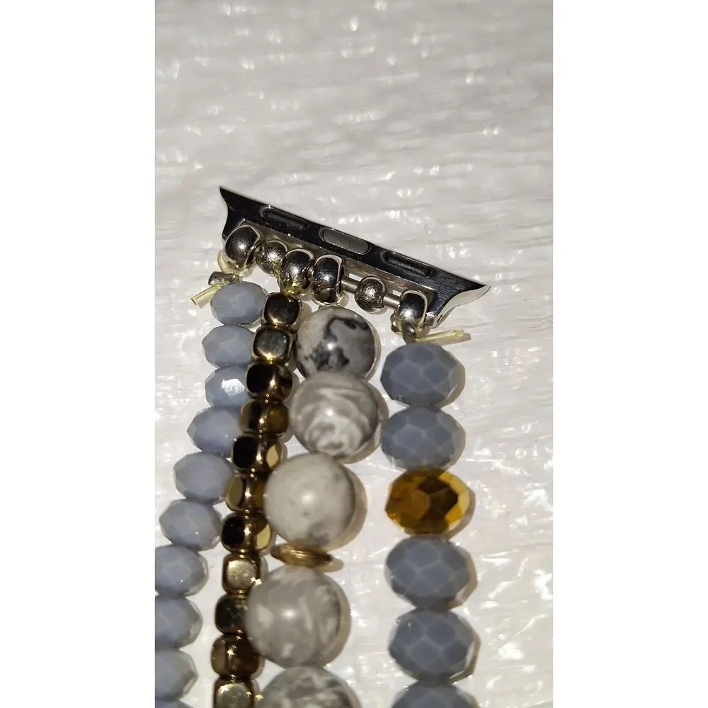 Apple Watch Gemstone Band Layered Agate Stretchy Elegant Boho Bracelet